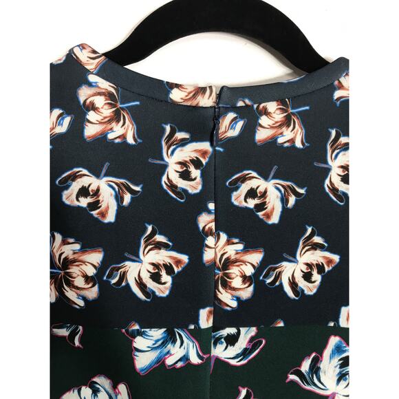 Yigal Azrouel Scuba Knit Floral Midi Dress Grommets Flattering Women's 2 - Picture 10 of 14